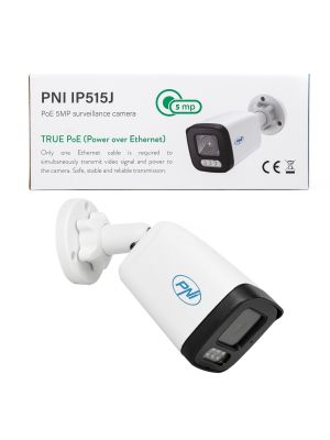 Камера за видеонаблюдение PNI IP515J POE, bullet 5MP, 2.8mm, външна, бяла