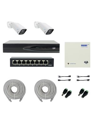 PNI House IP816 NVR пакет с 2 PNI IP780 4K камери, източник, превключвател, кабели, щепсели и сплитери