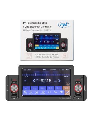 Автомобилен MP5 плейър PNI Clementine 9555 1DIN дисплей 5 инча 4 x 50W, Bluetooth, FM радио, Carplay, RDS функция