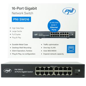 Превключвател PNI SW016, 16 x 10/100/1000 Mbps